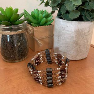 Magnetic Hematite Beaded Wrap Bracelet